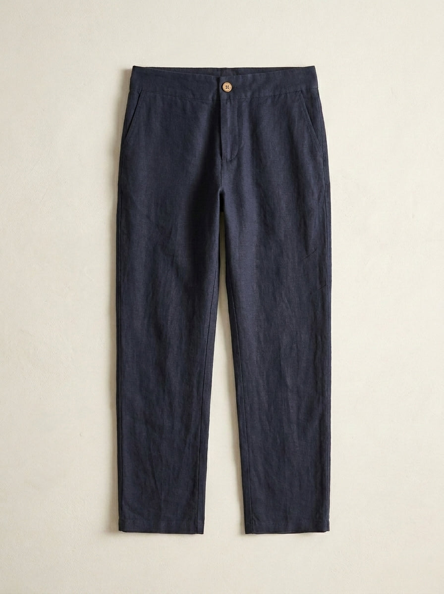 VÉLDE Linen Straight Leg Trousers