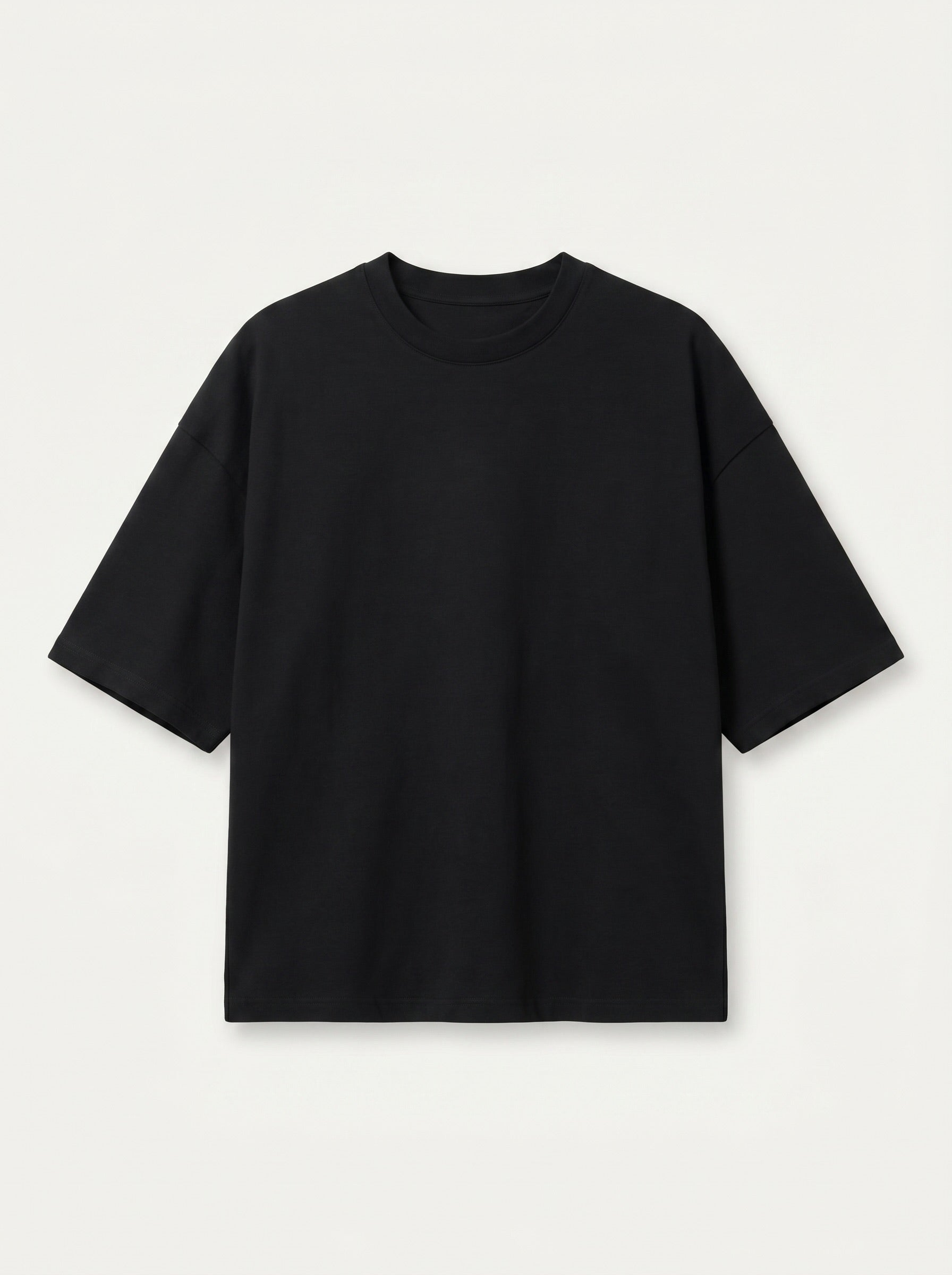 Camiseta de algodón de manga corta con cuello redondo y color liso para hombre