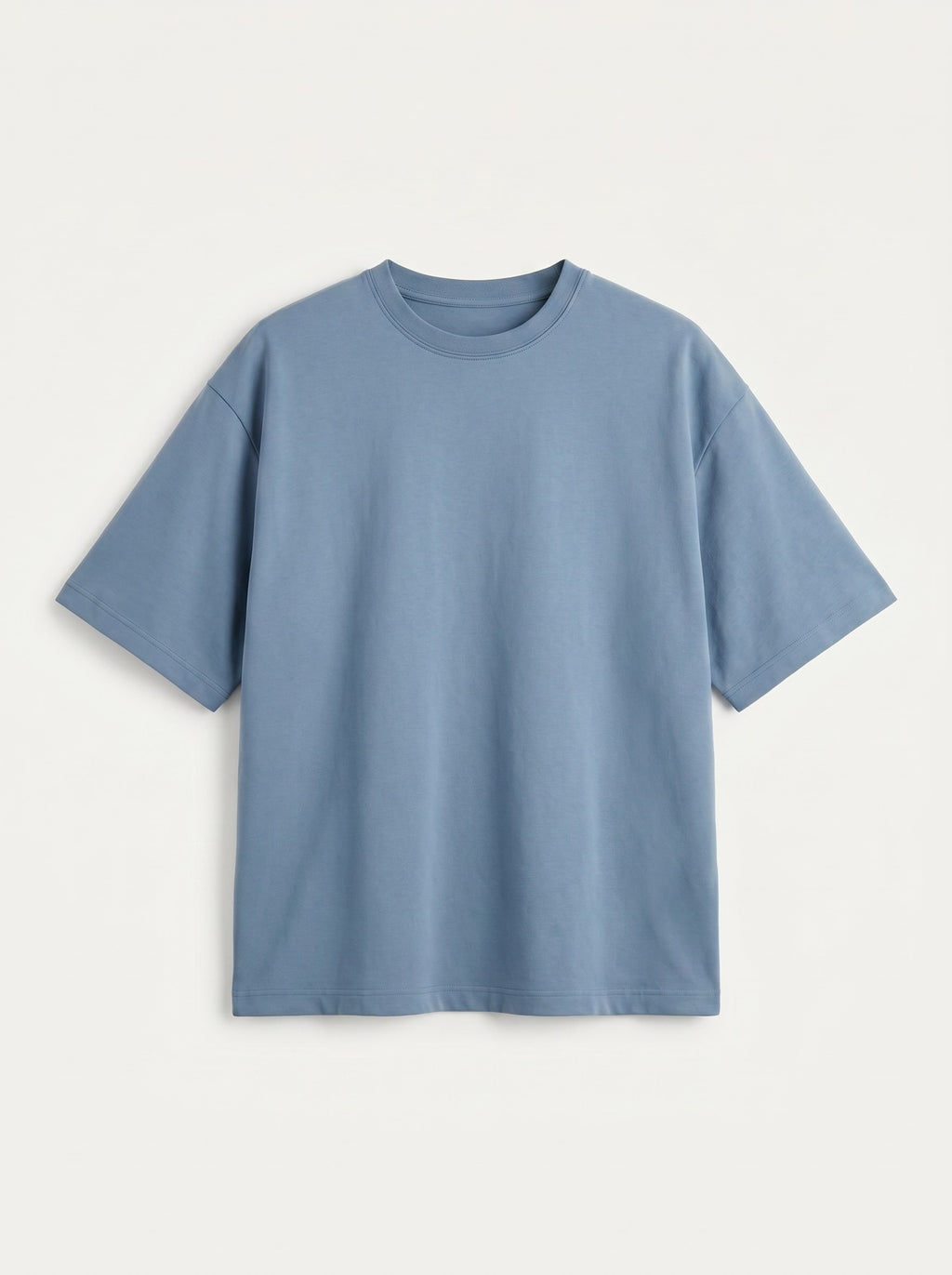 Camiseta de algodón de manga corta con cuello redondo y color liso para hombre