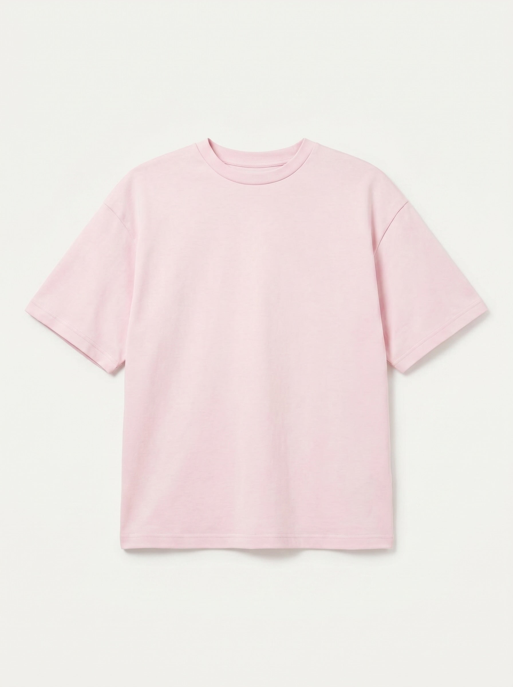 Camiseta de algodón de manga corta con cuello redondo y color liso para hombre