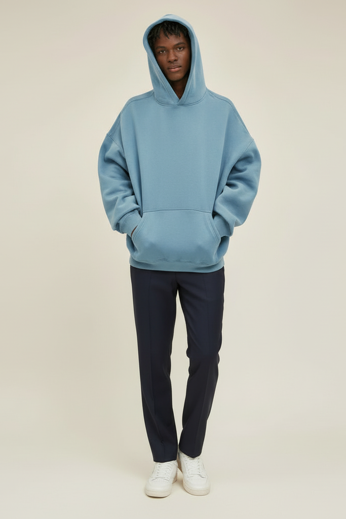 Suéter grueso con capucha - Baby Blue