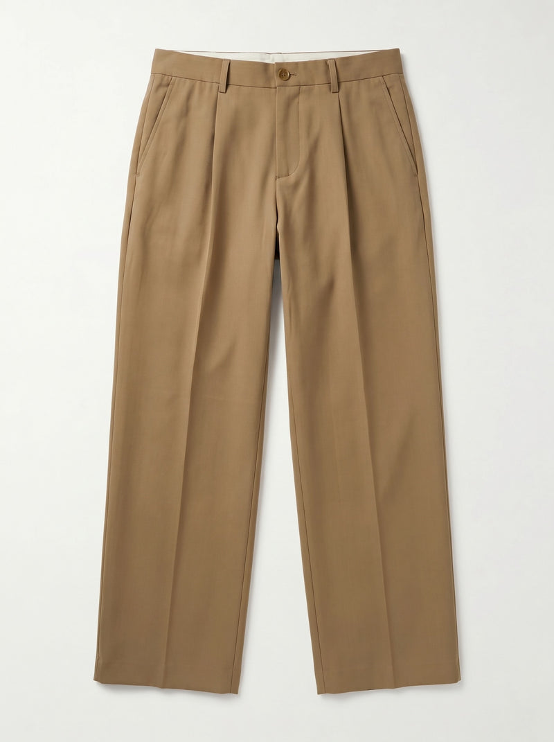 Loose Straight Leg Trousers - Brown