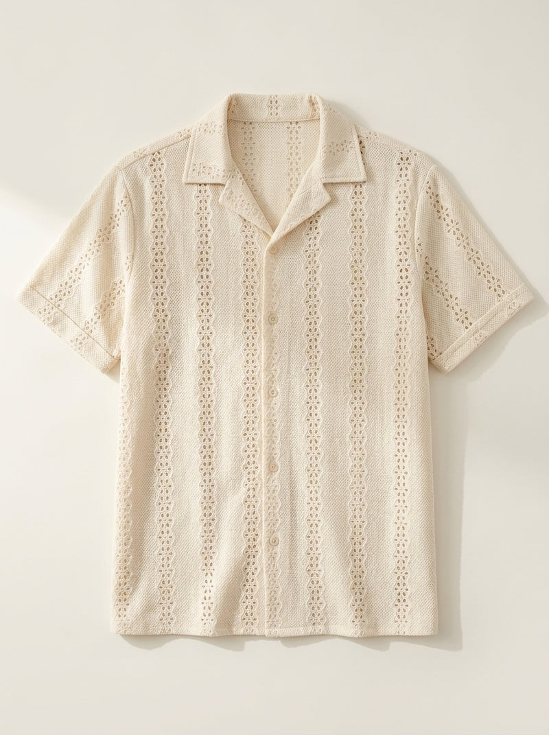 Menorca Crochet Shirt - Beige