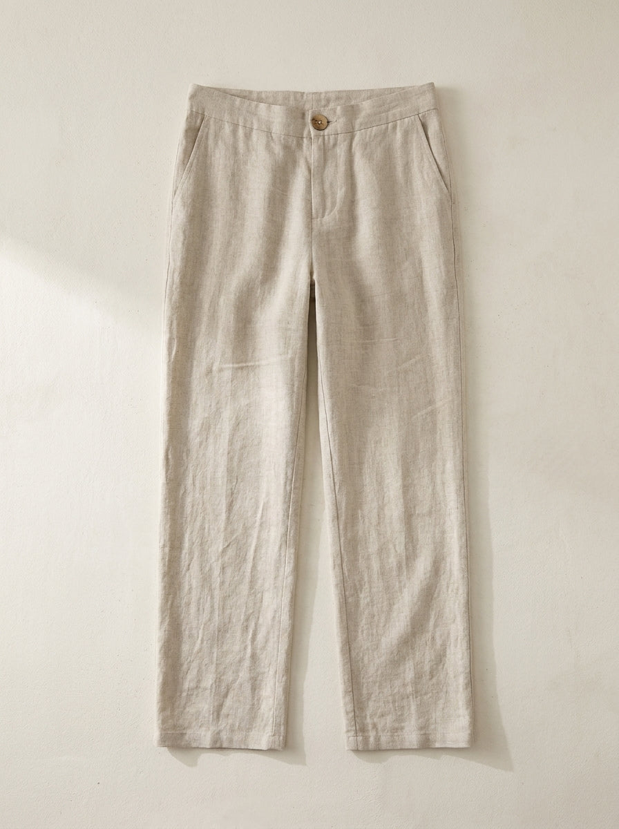 VÉLDE Linen Straight Leg Trousers