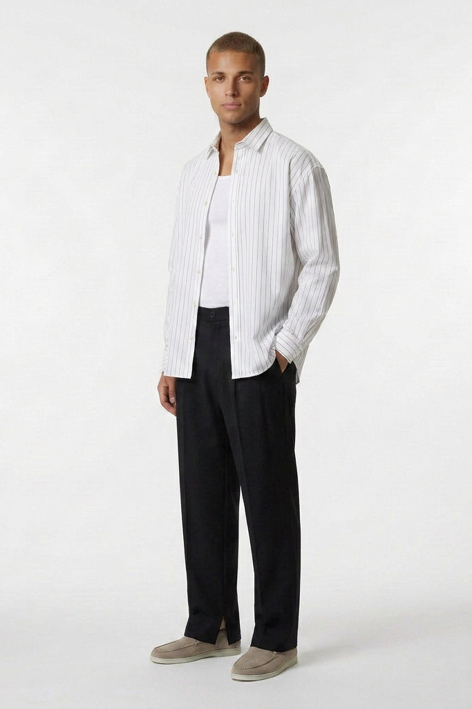 camisa de una sola capa - White