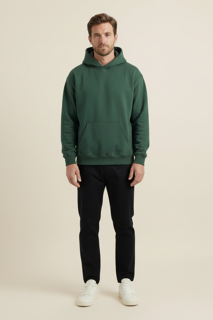 Suéter grueso con capucha - Dark Green