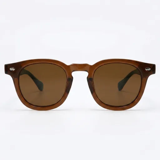 Gafas de sol de montura redonda - Brown and Green