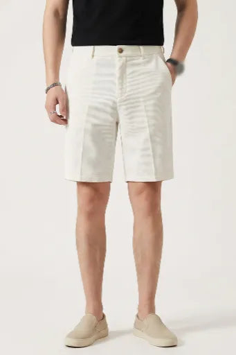 pantalones cortos básicos informales - White