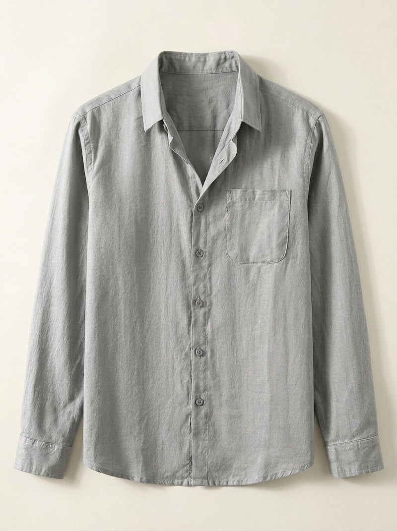 VÉLDE — Ibiza Linen Shirt - Grey