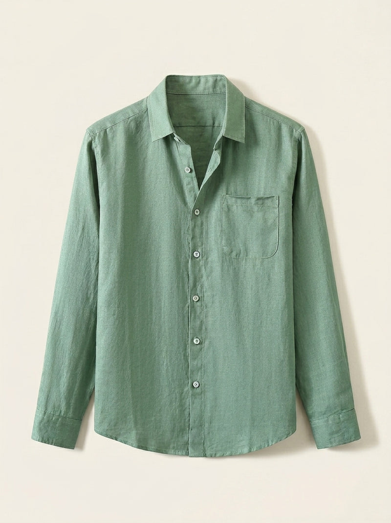 VÉLDE — Ibiza Linen Shirt - Green