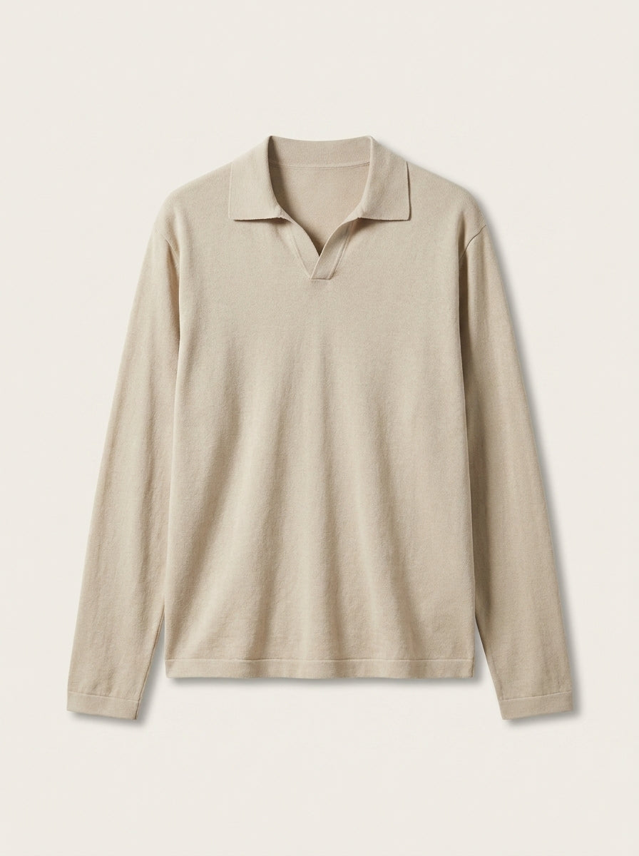 VÉLDE — Riva Open-Collar Knit Polo